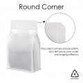 1kg Valve Recyclable White Matt Flat Bottom Bag with Zip Lock [FB6] (100 per pack)