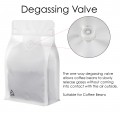 250g Recyclable Valve White Matt Flat Bottom Bag with Zip Lock [FB4] (100 per pack)