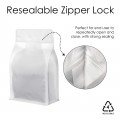 250g Recyclable Valve White Matt Flat Bottom Bag with Zip Lock [FB4] (100 per pack)