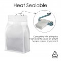 500g Recyclable Valve White Matt Flat Bottom Bag with Zip Lock [FB5] (100 per pack)