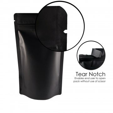 [Sample] 1kg Black Matt With Valve Stand Up Pouch/Bag with Zip Lock [SP6]