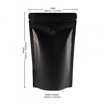 [Sample] 3kg Black Matt With Valve Stand Up Pouch/Bag with Zip Lock [SP7]