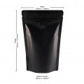 500g Black Matt With Valve Stand Up Pouch/Bag with Zip Lock [SP5] (100 per pack)