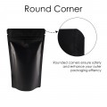 5kg Black Matt With Valve Stand Up Pouch/Bag with Zip Lock [SP8] (100 per pack)