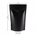 750g Black Matt With Valve Stand Up Pouch/Bag with Zip Lock [SP11] (100 per pack)