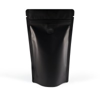 750g Black Matt With Valve Stand Up Pouch/Bag with Zip Lock [SP11] (100 per pack)