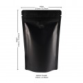 [Sample] 750g Black Matt With Valve Stand Up Pouch/Bag with Zip Lock [SP11]