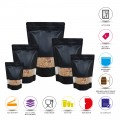 1kg Window Black Matt Stand Up Pouch/Bag with Zip Lock [SP6] (100 per pack)