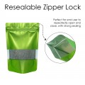 [SAMPLE] 120x200mm Window Green Matt Stand Up Pouch/Bag With Zip Lock