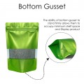 [SAMPLE] 140x200mm Window Green Matt Stand Up Pouch/Bag With Zip Lock