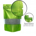 [SAMPLE] 180x260mm Window Green Matt Stand Up Pouch/Bag With Zip Lock