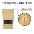 150g Window Kraft Paper Stand Up Pouch/Bag with Zip Lock [SP3] (100 per pack)
