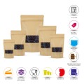 70g Window Kraft Paper Stand Up Pouch/Bag with Zip Lock [SP2] (100 per pack)