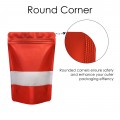 [SAMPLE] 120x200mm Window Red Matt Stand Up Pouch/Bag With Zip Lock