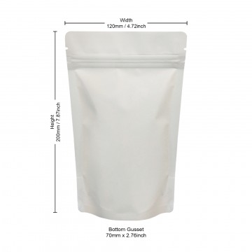 100g White Matt Stand Up Pouch/Bag with Zip Lock [SP9] (100 per pack)