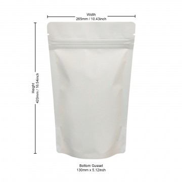 2kg White Matt Stand Up Pouch/Bag with Zip Lock [SP10] (100 per pack)