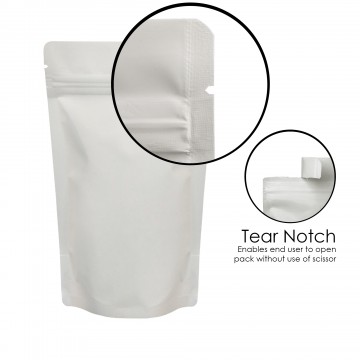 3kg White Matt Stand Up Pouch/Bag with Zip Lock [SP7] (100 per pack)