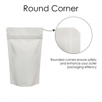 3kg White Matt Stand Up Pouch/Bag with Zip Lock [SP7] (100 per pack)