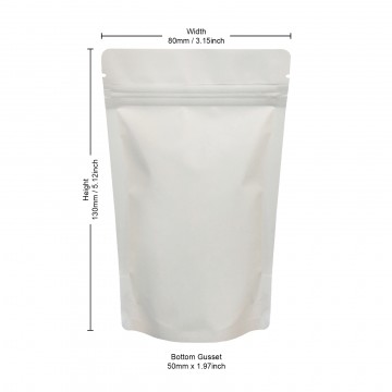 40g White Matt Stand Up Pouch/Bag with Zip Lock [SP1] (100 per pack)