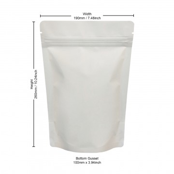 [Sample] 500g White Matt Stand Up Pouch/Bag with Zip Lock [SP5]