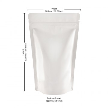 [Sample] 3kg White Shiny Stand Up Pouch/Bag with Zip Lock [SP7]